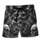 Dark Skull Inner Demons Beach Shorts Design Detail For Coastal Escapes And Daily Wear