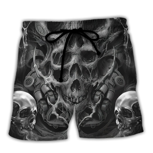 Dark Skull Beach Shorts For Casual Day Trips And Travel Ready Comfort