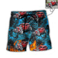 Hot Rod Lover Various Style Personalized Photo Beach Shorts Pattern View For Coastal Holidays And Casual Activities