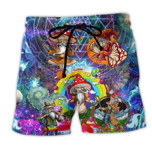 Hippie Colorful Magic Beach Shorts For Casual Day Trips And Laid Back Styling