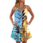 Dragon Immortal Life Fantasy V-Neck Sleeveless Cami Dress For Parties Vacations And Dramatic Summer Style