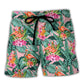 Flamingo Colorful Tropical Leaf Beach Shorts For Beach Days And Coastal Travel