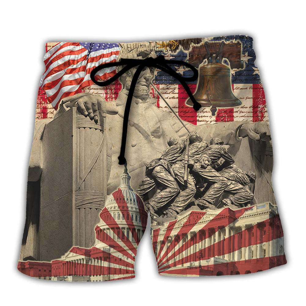 Veteran Hero Respect Quote Beach Shorts For Coastal Travel And Celebrations