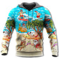 Tropical Funny Christmas Santa Beach Vacation Hoodie For Festive Family Moments Winter Wear And Holiday Gift Ideas