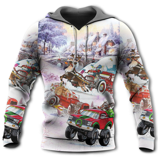 Christmas Car Run Holiday Cheer Hoodie For Holiday Gatherings Winter Travel And Seasonal Gifting