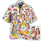 Tropical Island Face Couple Aloha Personalized Hawaiian Shirt Fabric Pattern Detail For Outdoor Gatherings
