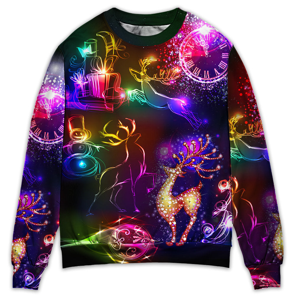 Christmas Reindeer Neon Light Sweater For Seasonal Parties Cozy Gatherings And Thoughtful Holiday Gifts