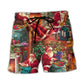 Santa Story Christmas Beach Shorts For Summer Vacations And Travel Ready Comfort