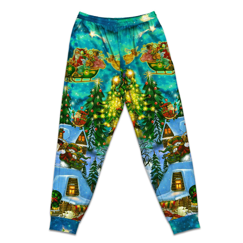 Magical Christmas Night Short Sleeve Pajamas Set For Christmas Sleepwear And Family Lounging