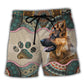 German Shepherd Cool Dog Design Various Beach Shorts Pattern Detail For Relaxed Warm Weather Outfits