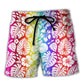 Tropical Leaf Rainbow Pride Beach Shorts For Summer Vacations And Bright Seasonal Outfits