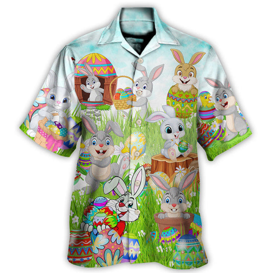 Playful Easter And Rabbit Hawaiian Shirt For Resort Getaways Summer Adventures And Casual Gifting