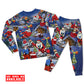 Flying Santa Christmas Long Sleeve Pajamas Set For Holiday Travel And Comfortable Home Wear