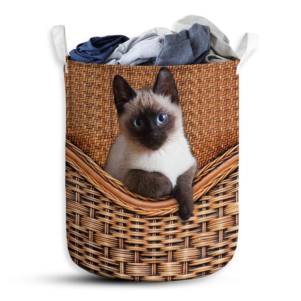 Small Size Cute Cat Love Laundry Basket For Bathroom Bedroom Storage