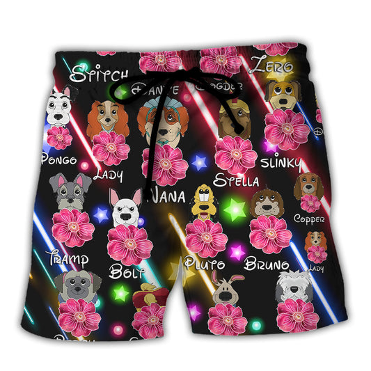 Floral Neon Dog Beach Shorts For Poolside Relaxation, Tropical Escapes, And Comfortable Daily Use