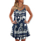Dragon With Skull Vintage Sea Ship V-Neck Sleeveless Cami Dress For Summer Events And Comfortable Everyday Style