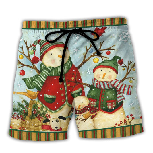Christmas Snowman Beach Shorts For Holiday Cruises And Thoughtful Gift Giving
