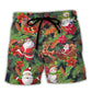Christmas Santa Snowman Beach Shorts For Warm Weather Outings And Comfortable Daily Use