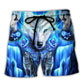 Wolf Blue Cool Art Beach Shorts For Wildlife Inspired Summer Style