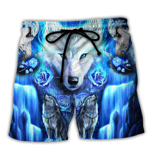 Blue Wolf Beach Shorts For Summer Vacations And Everyday Comfort