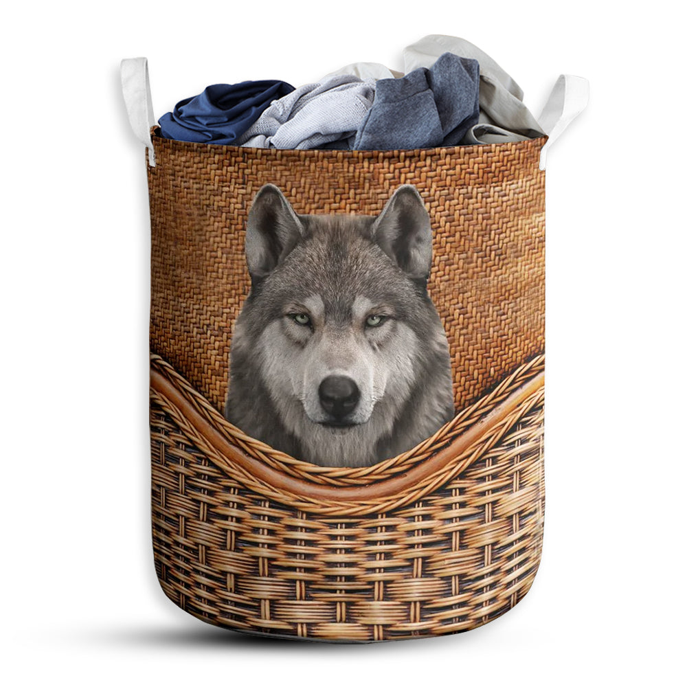Small Size Wolf Laundry Basket For Bathroom Bedroom Storage