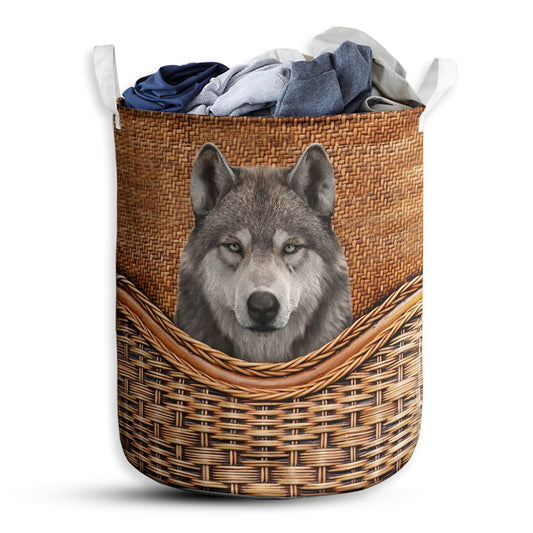 Small Size Wolf Laundry Basket For Bathroom Bedroom Storage
