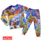 Santa Christmas Joy Long Sleeve Pajamas Set For Holiday Travel And Comfortable Home Wear