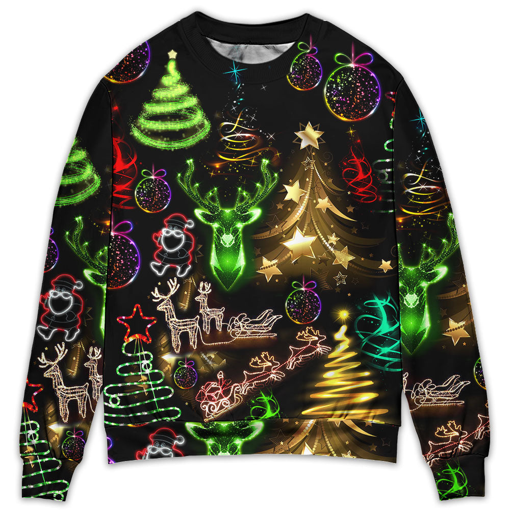 Christmas Neon Tree And Snowman Sweater For Seasonal Parties Cozy Gatherings And Thoughtful Holiday Gifts
