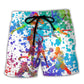Volleyball Colorful Paint Style Beach Shorts For Active Summer Travel