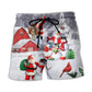 Christmas Santa Snowman Beach Shorts For Tropical Holidays And Easy Warm Weather Wear