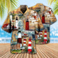 Lighthouse Past Port Hawaiian Shirt Design Detail For Beach Days And Holiday Travel