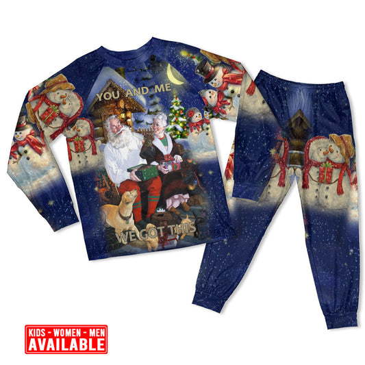 Together Through The Christmas Holidays Long Sleeve Pajamas Set For Christmas Sleepwear And Family Lounging