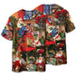 Santa Everyday Christmas Moments Short Sleeve Pajamas Set For Holiday Bedtime And Cozy Home Wear