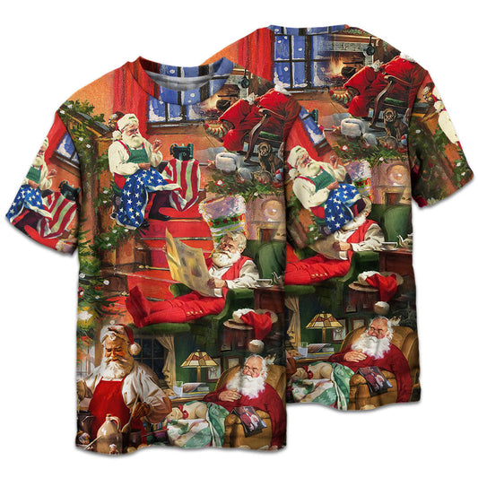 Santa Everyday Christmas Moments Short Sleeve Pajamas Set For Holiday Bedtime And Cozy Home Wear