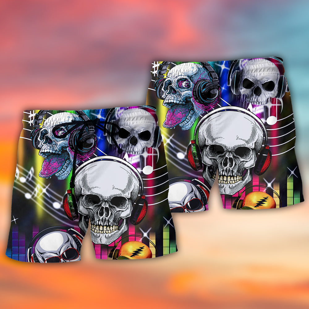 Skull Aloha Music Beach Shorts For Resort Travel And Thoughtful Summer Gifting