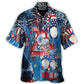 Cute Gnome July Hawaiian Shirt Collar And Front View For Resort Wear