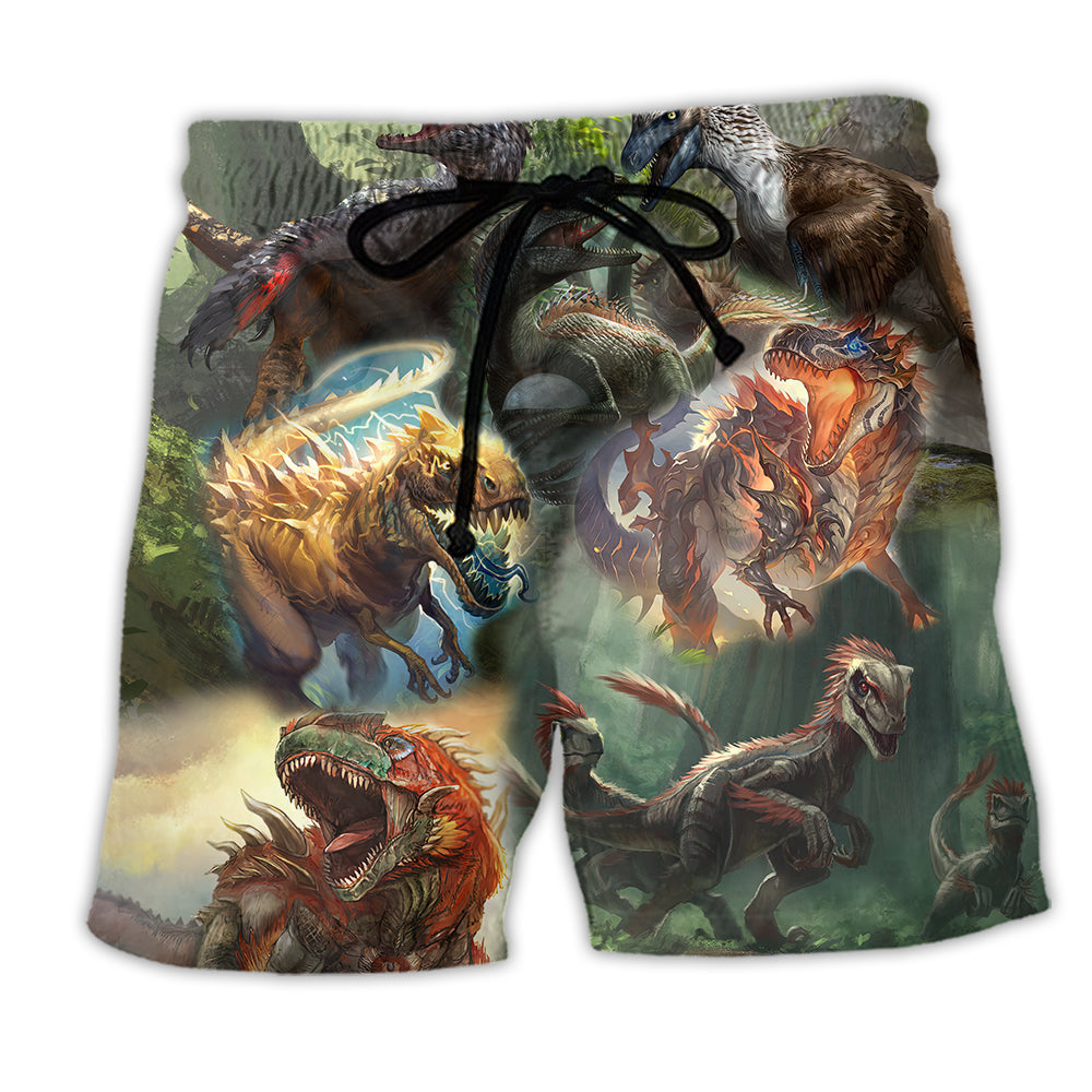 Dinosaur Beach Shorts For Oceanfront Escapes And Thoughtful Gift Giving