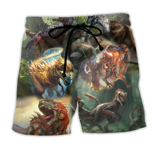 Dinosaur Beach Shorts For Oceanfront Escapes And Thoughtful Gift Giving