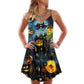 Halloween Pumpkin Scary Sky Night – Women's Summer Sleeveless V-Neck Camisole Dress