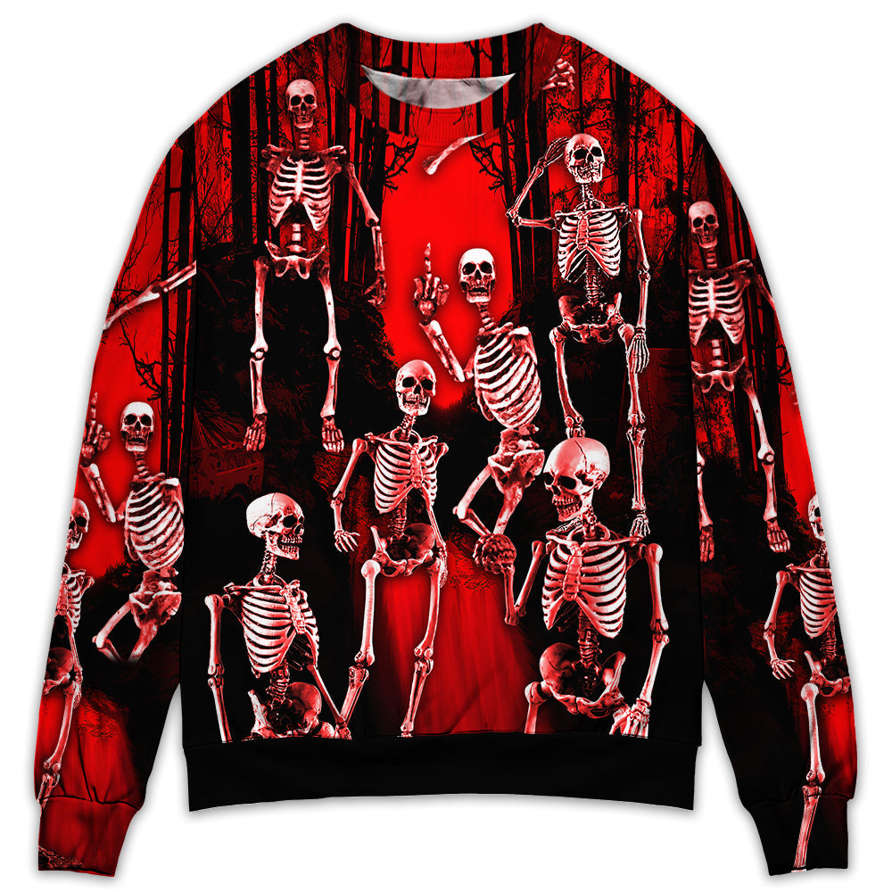 Skull Action Figure Sweater For Halloween Events Weekend Outings And Creative Gift Giving