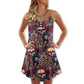 Christmas Tattoo Skull Amazing V-Neck Sleeveless Cami Dress For Festive Events And Casual Summer Styling