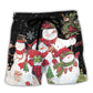 Christmas Cute Snowman And Cardinal Beach Shorts Pattern View For Weekend Trips And Outdoor Activities