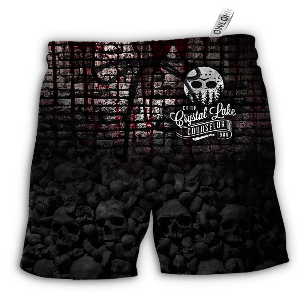 Halloween Camp Crystal Lake Counselor 1980 Beach Shorts For Bold Summer Vacation Style