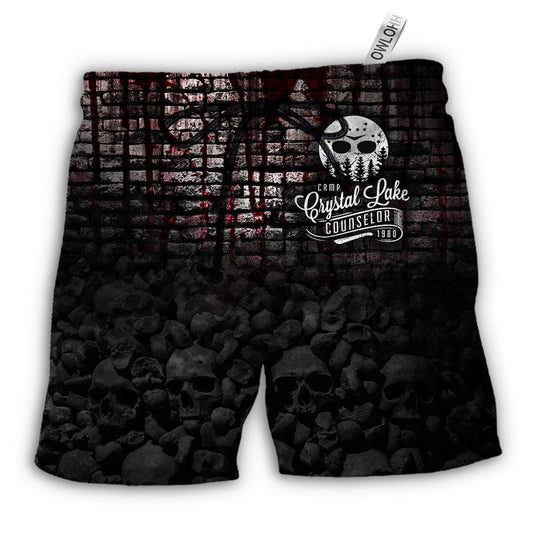 Halloween Camp Crystal Lake Counselor 1980 Beach Shorts For Bold Summer Vacation Style