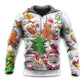 Cute Christmas Santa Snowman Gingerbread Hoodie For Winter Streetwear Christmas Travel And Seasonal Home Gatherings