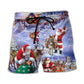 Santa Night Story Christmas Beach Shorts Pattern View For Weekend Trips And Outdoor Activities