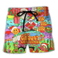 Christmas Hippie Peace Santa Bus Beach Shorts For Tropical Holidays And Comfortable Daily Use