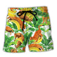 Cat Funny Jumping Bananas Theme Beach Shorts For Relaxed Warm Weather Wear