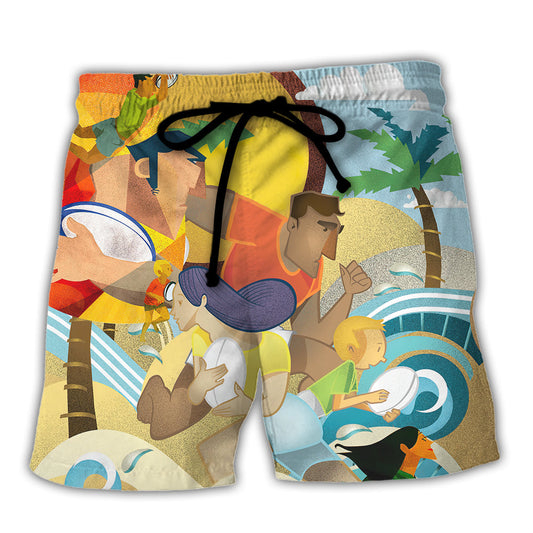 Coastal Rugby Beach Shorts For Coastal Adventures And Relaxed Casual Wear