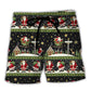 Santa Big Holiday Night Beach Shorts Pattern View For Vacation Travel And Outdoor Fun